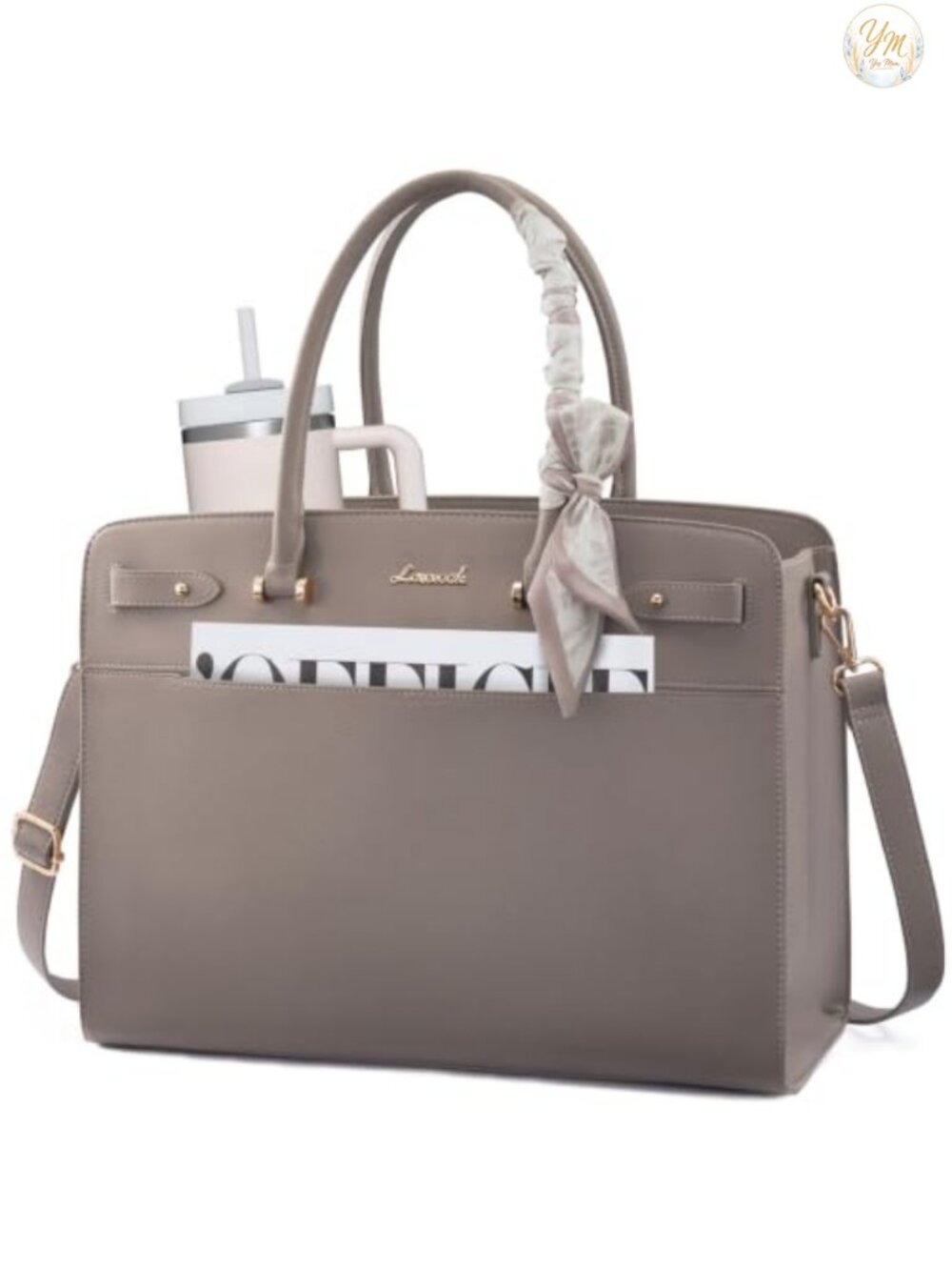 LOVEVOOK 15.6" Laptop Tote, Faux Leather Work Bags for Women, Teacher Business